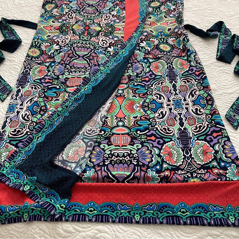 Premise Dress PL Shift Sleeveless Kaleidoscope Print Tie Belt - Picture 8 of 15